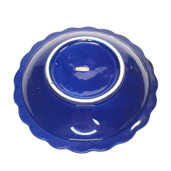 Vtg Cobalt Blue Pheasants & Gold Peony Pitcher & Basin Decorative Birds - Picture 11 of 12